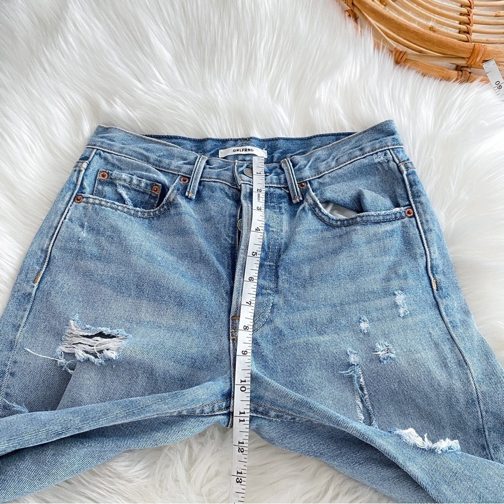 GRLFRND Karolina High-Rise Slashed Jeans A Little More Love Distressed Raw Hem - Picture 14 of 16